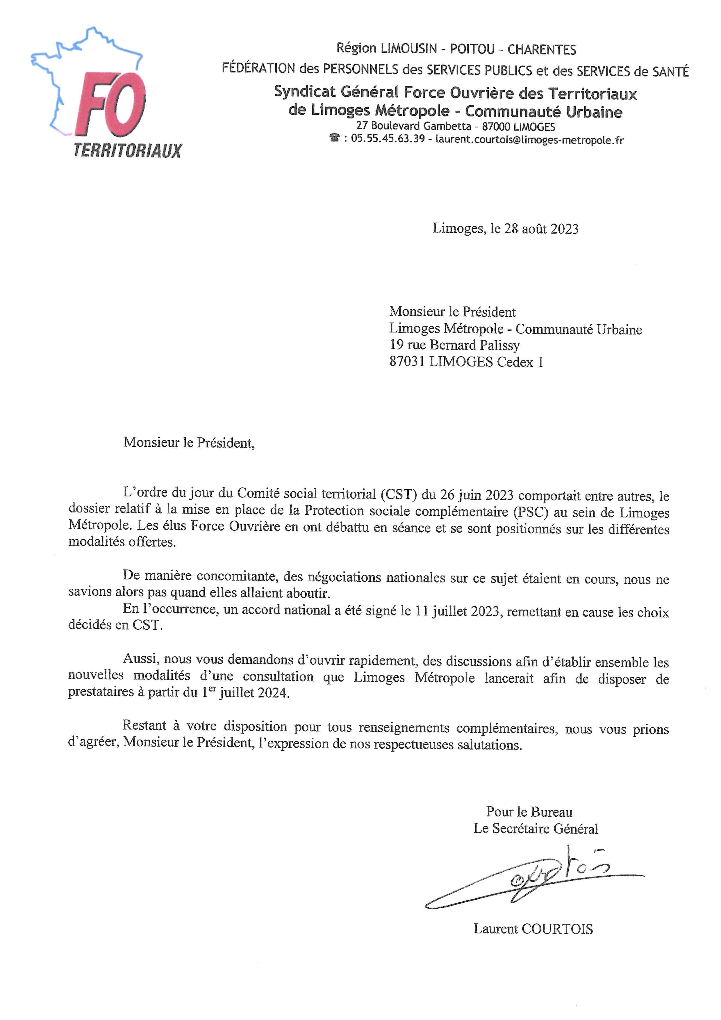 Courrier Prsident PSC